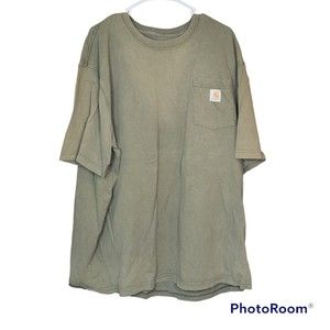 Carhartt Men’s Green Casual Crewneck Pocket Classic Tee Size 2XL